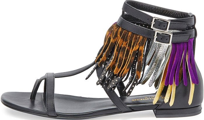 Saint Laurent "Nu Pieds" Fringe Sandals