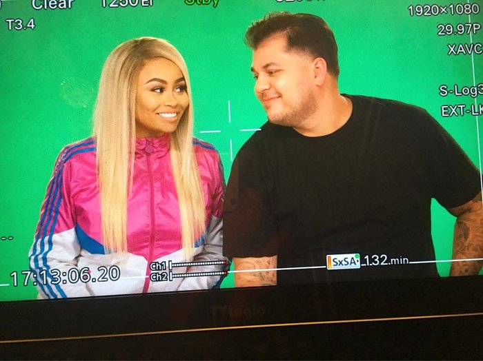 Rob Kardashian and Blac Chyna filming for the American reality television series Rob Chyna