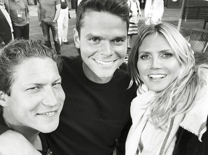 Heidi Klum shares a candid black-and-white selfie with Vito Schnabel and Milos Raonic