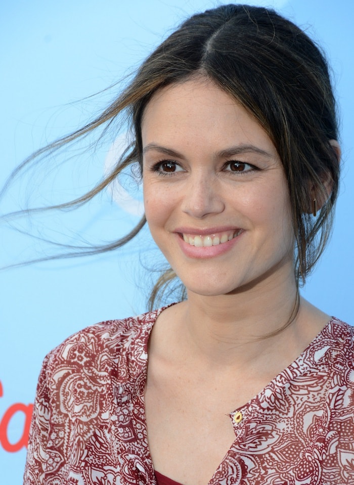 Rachel Bilson clips her windswept hair back at Target's Cat Jack Brand Launch