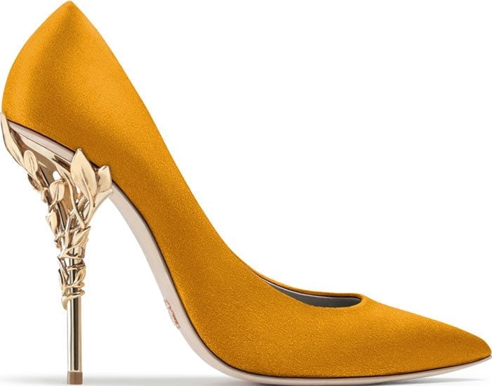Ralph Russo Eden pumps mustard suede
