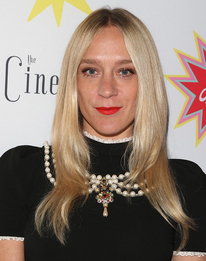 Chloë Sevigny wears her blonde hair down at the premiere of "Antibirth"