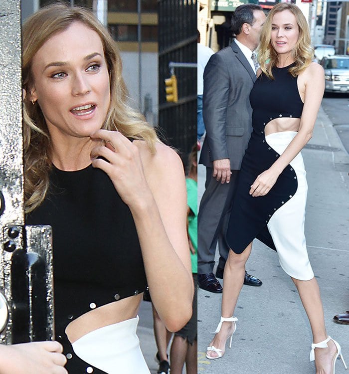 Diane Kruger arriving at the Ed Sullivan Theater for "The Late Show with Stephen Colbert"