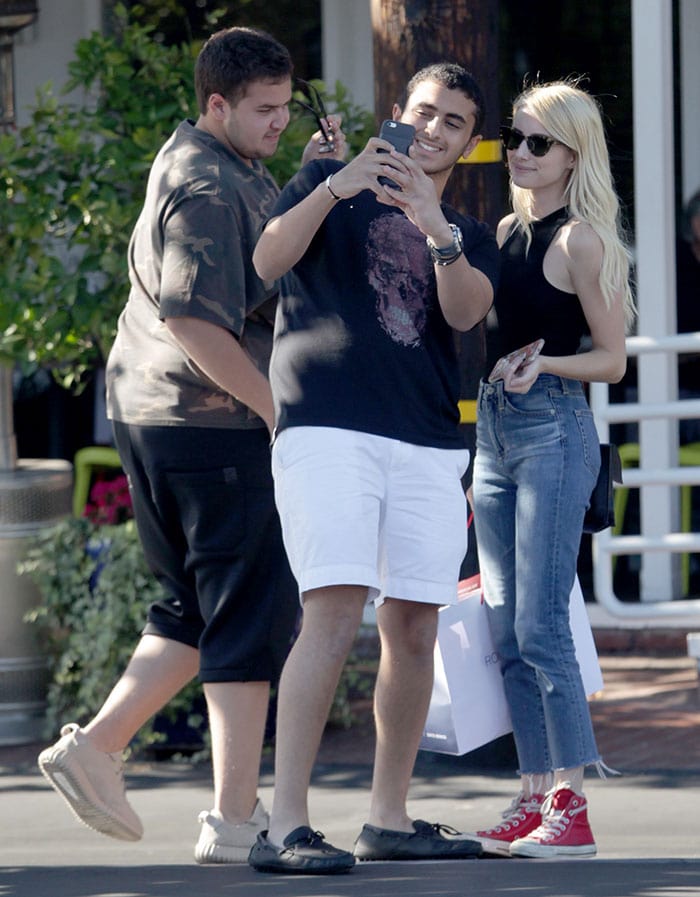 While Emma Roberts tried maintaining a low profile with Garrett Leight sunglasses, fans still recognized her