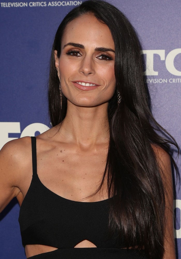 Jordana Brewster wears her hair down as she attends the FOX Summer TCA press tour