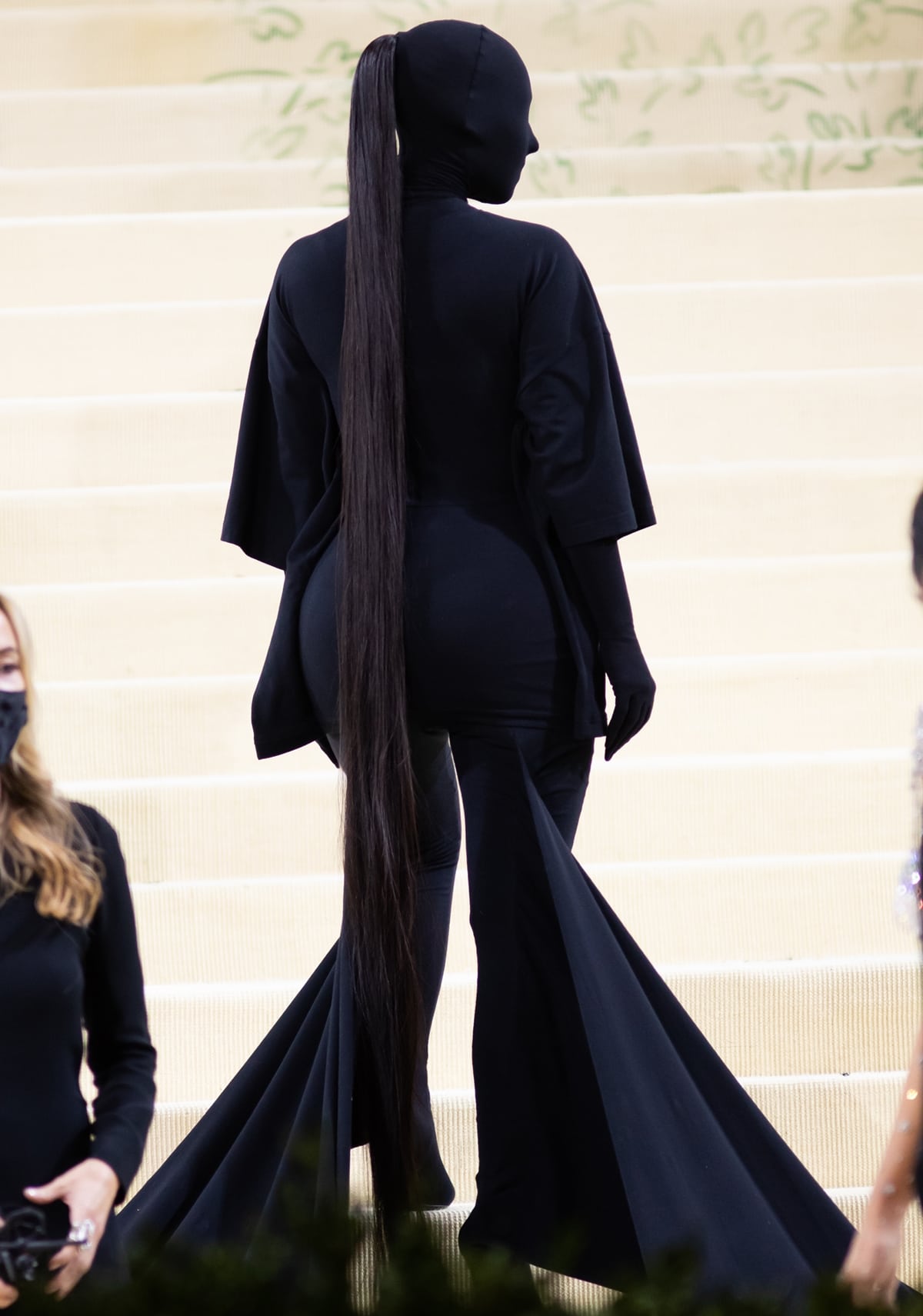 Kim Kardashian covered up completely in black for the Met Gala 2021