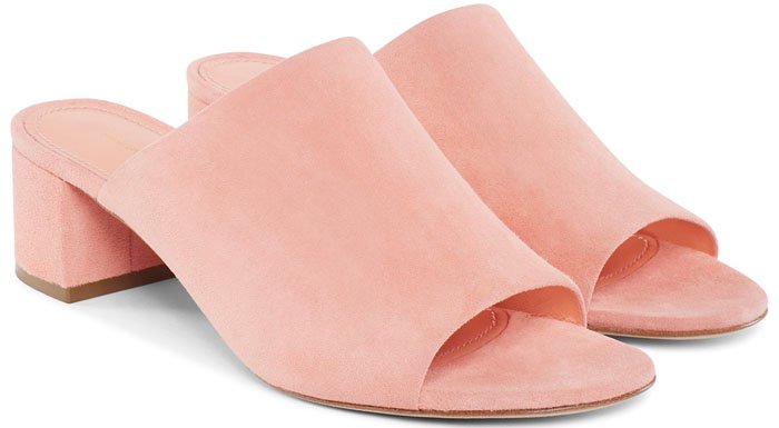 Mansur Gavriel Suede Mule Sandals Pink