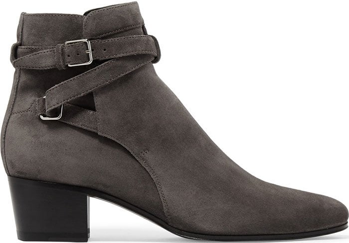Saint Laurent Blake Velvety Gray Booties