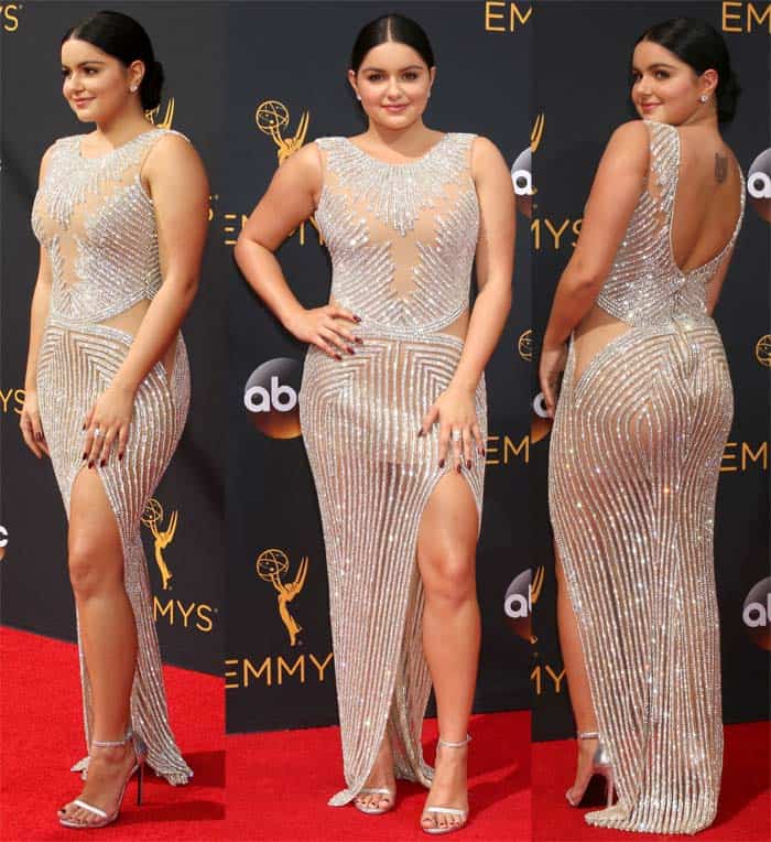 Ariel Winter turns heads at the 68th Primetime Emmy Awards in a dazzling, crystal-embellished Yousef Al-Jasmi gown that perfectly showcases her curves and confidence