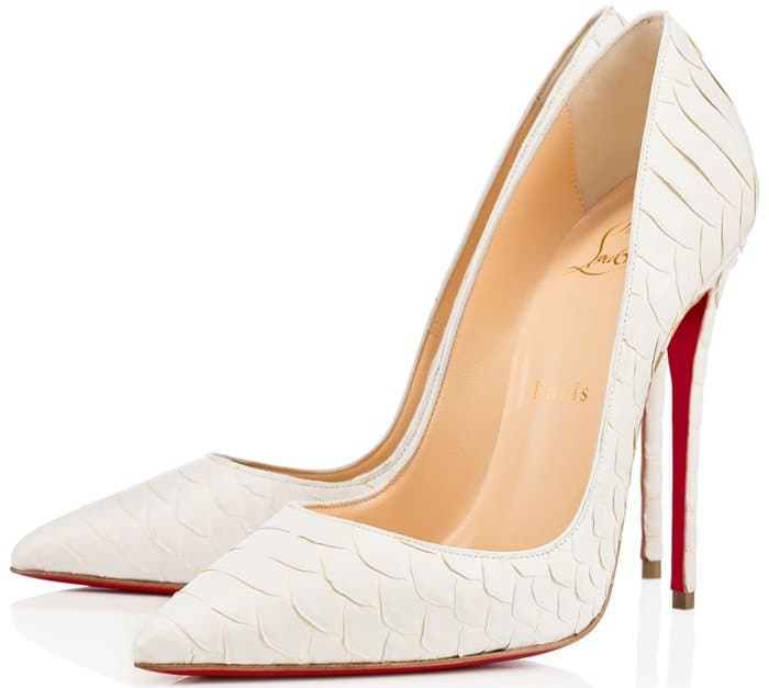 Christian Louboutin “So Kate” Pumps Soft White Python