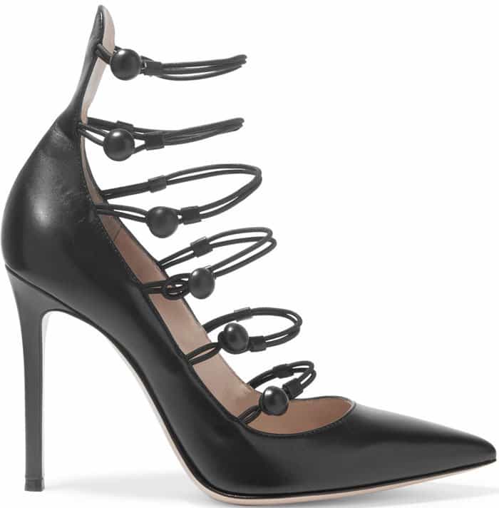 Black Gianvito Rossi "Marquis" Strappy 105mm Pump