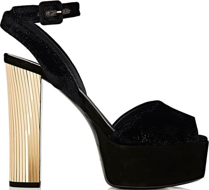 Giuseppe Zanotti "Betty" Platform Sandals Mirrored Heel Suede