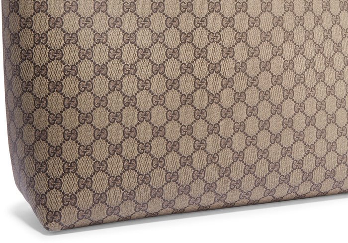 Spotting the fakes: Look out for irregularities in counterfeit Gucci monogram patterns