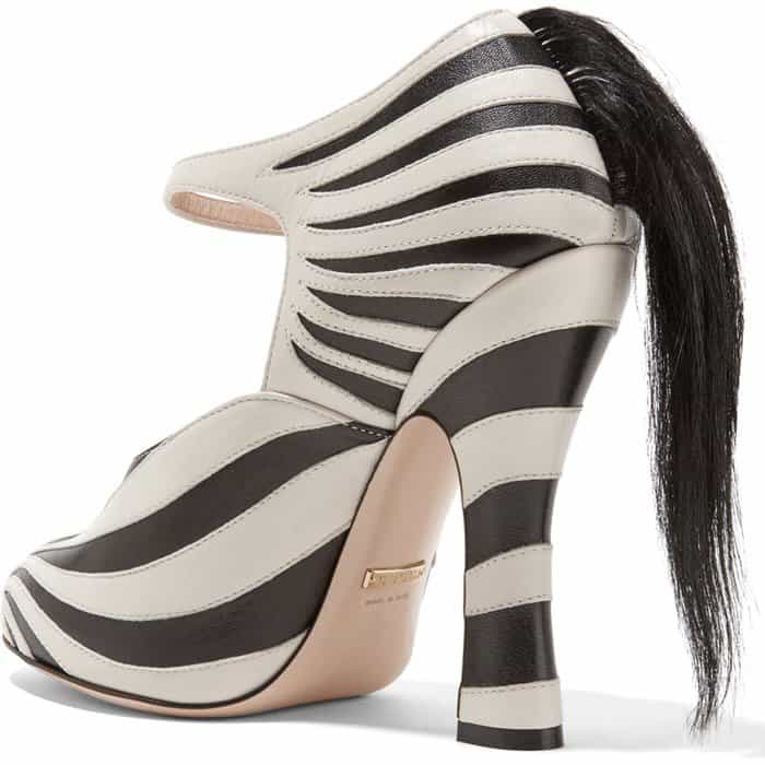 Gucci 'Lesley' Zebra Leather Fur Pumps