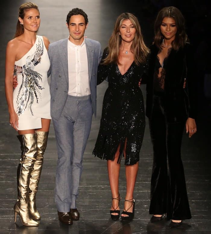 Heidi Klum, Zac Posen, Nina Garcia, and Zendaya during the “Project Runway” finale fashion show during New York Fashion Week