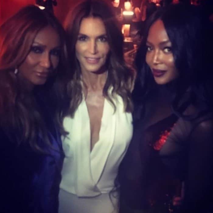 Naomi Campbell reunites with fellow supermodels Iman and Cindy Crawford