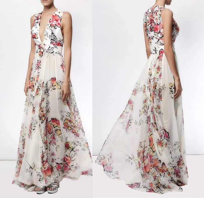 Zuhair Murad Floral Print Flared Gown