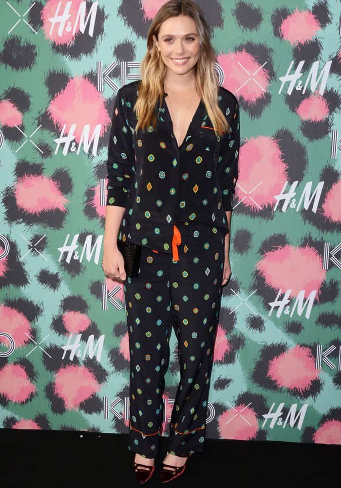Elizabeth Olsen effortlessly elevated loungewear to haute couture at the HM x Kenzo launch show