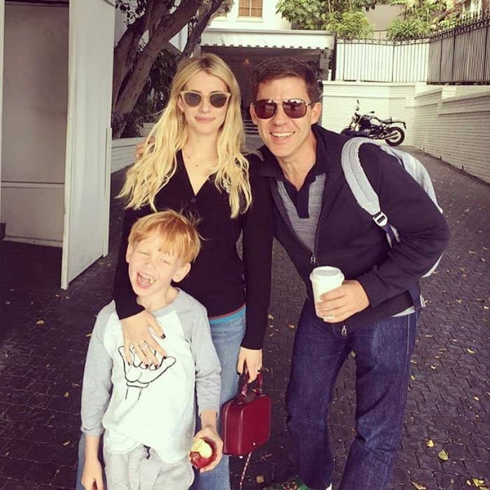 Emma Roberts posed with her manager, David Sweeney, and his young son Henry — the “main men” she playfully highlighted in her Instagram post