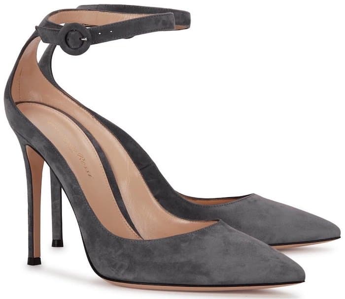 Gianvito Rossi "Sofia" Grey Suede Pumps