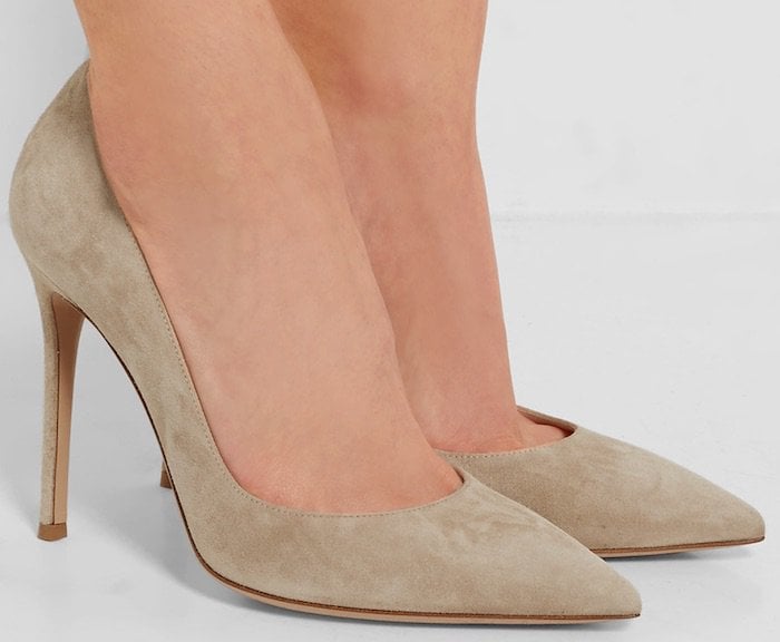Beige Gianvito Rossi Suede Pumps