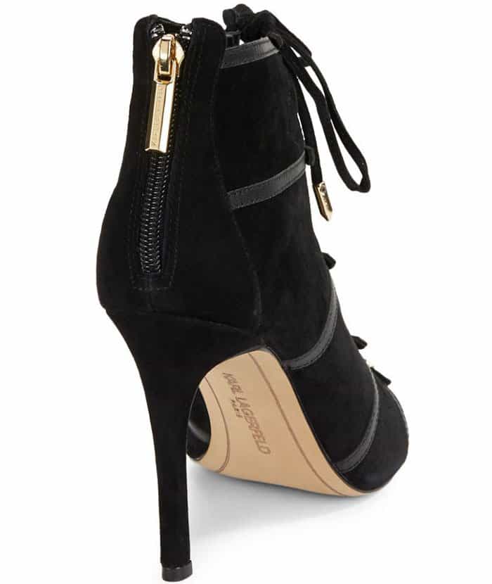 Karl Lagerfeld Paris "Caine" Lace-Up Suede Booties