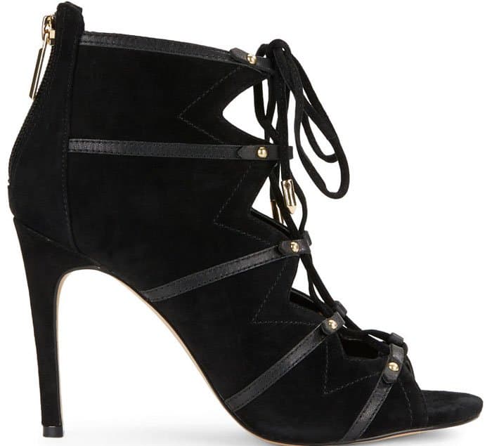 Karl Lagerfeld Paris "Caine" Lace-Up Suede Booties