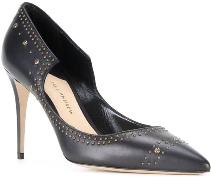 Black Studded Paul Andrew "Manhattan" Pumps