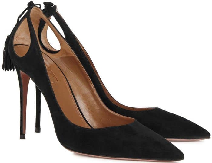 Aquazzura "Forever Marilyn" Suede Tassel Pumps