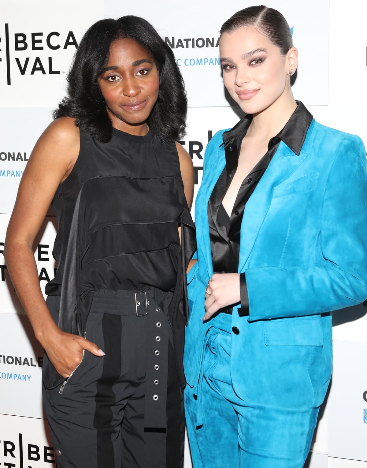 Hailee Steinfeld dazzles in a bold teal Tom Ford suit while attending the 2023 Tribeca Festival with Ayo Edebiri