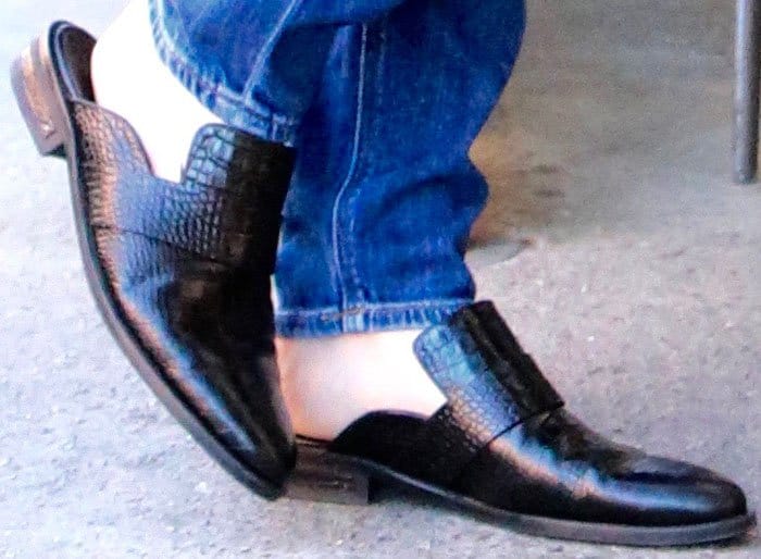 Emmy Rossum steps out for lunch in a pair of Freda Salvador "Keen" mules