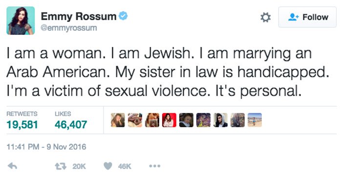 Emmy Rossum humorously tweets about the overwhelming amount of online trolls she has to block