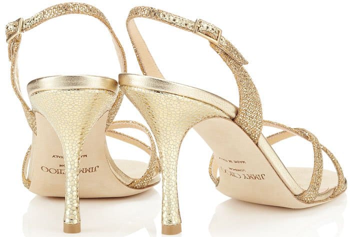 Jimmy Choo "India" Glitter Slingback Sandals