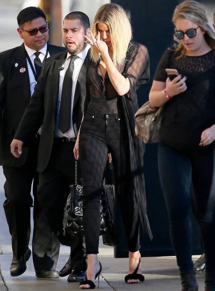 Khloé Kardashian makes her way to ABC Studios for "Jimmy Kimmel Live!"