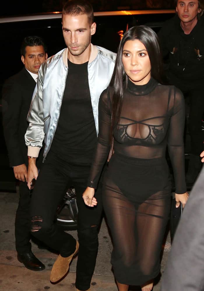 Kourtney pictured arriving at Catch restaurant with her mystery man, Simon Huck