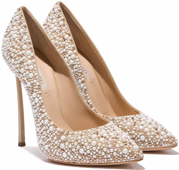 Casadei Blade Heels with Faux Pearls