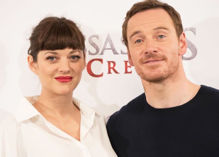 No Brad Pitt here: Marion shares a photo with her co-star Michael Fassbender