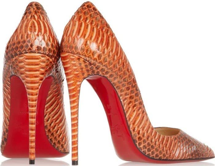 Christian Louboutin 'So Kate' 120 Watersnake Rocaille Pumps