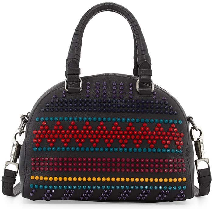 Christian Louboutin 'Panettone' Small Spiked Chevron Satchel Bag