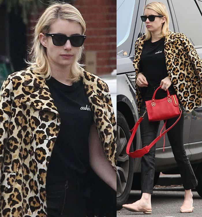 Emma Roberts shopping at French fashion boutique A.P.C. in Beverly Hills