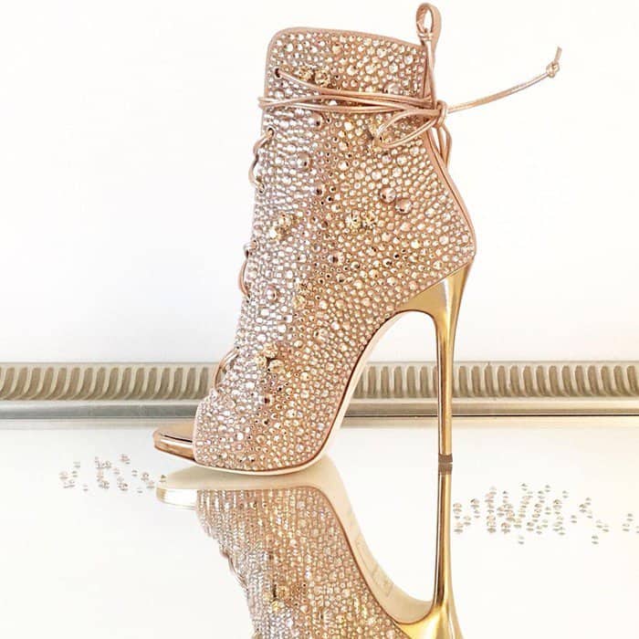 Giuseppe for Jennifer Lopez 'Lynda' Embellished Lace-Up Sandals