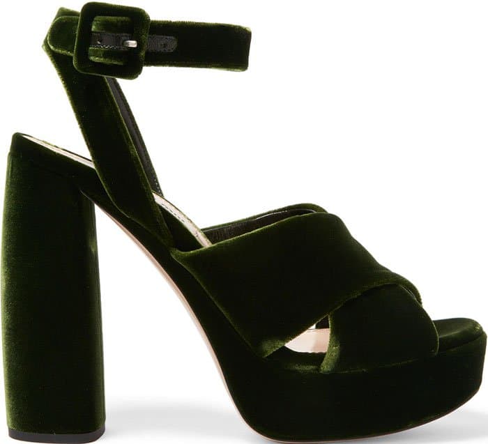 Miu Miu Velvet Crisscross Sandals
