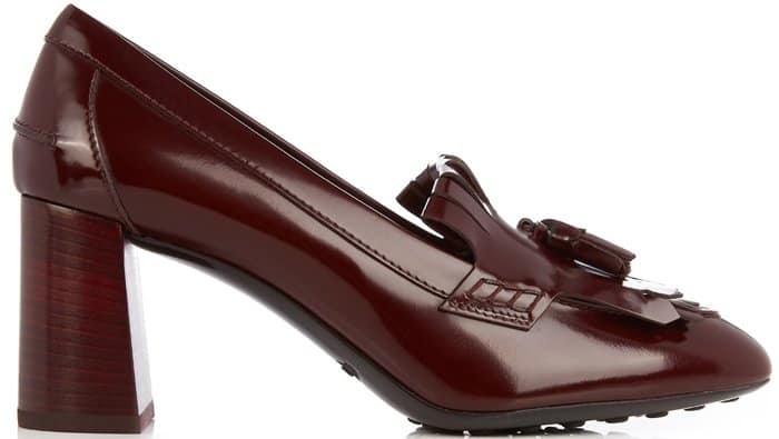 Tod's "Gomma" Fringed Patent Leather Pumps