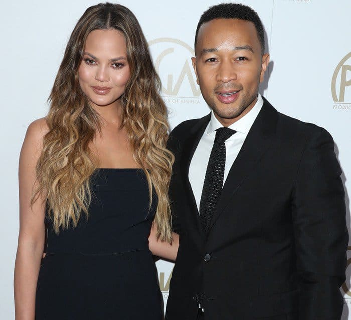 Chrissy Teigen and John Legend hit the red carpet at the 2017 Producers Guild Awards at the Beverly Hilton Hotel in Beverly Hills