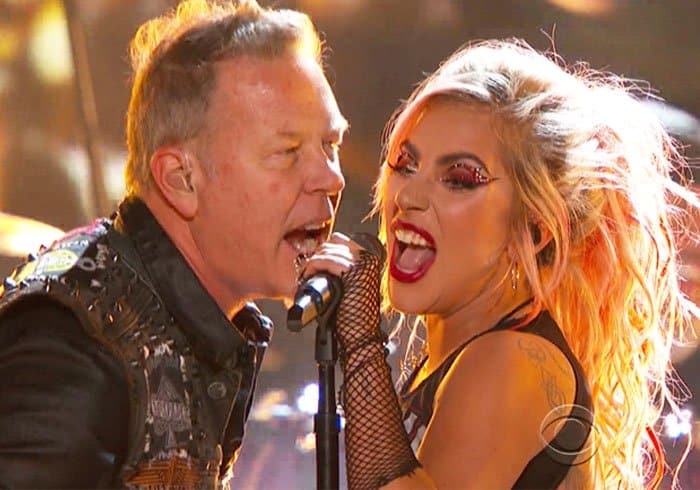 Lady Gaga later changed into a different outfit for her performance with Metallica