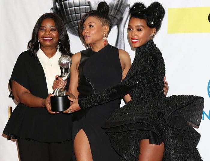Taraji P. Henson with Octavia Spencer and Janelle Monáe at the 2017 NAACP Awards
