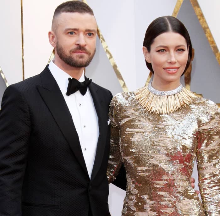 Jessica Biel and Justin Timberlake at the 89th Annual Academy Awards held at the Dolby Theatre at the Hollywood and Highland Center in Los Angeles, California, on February 26, 2017