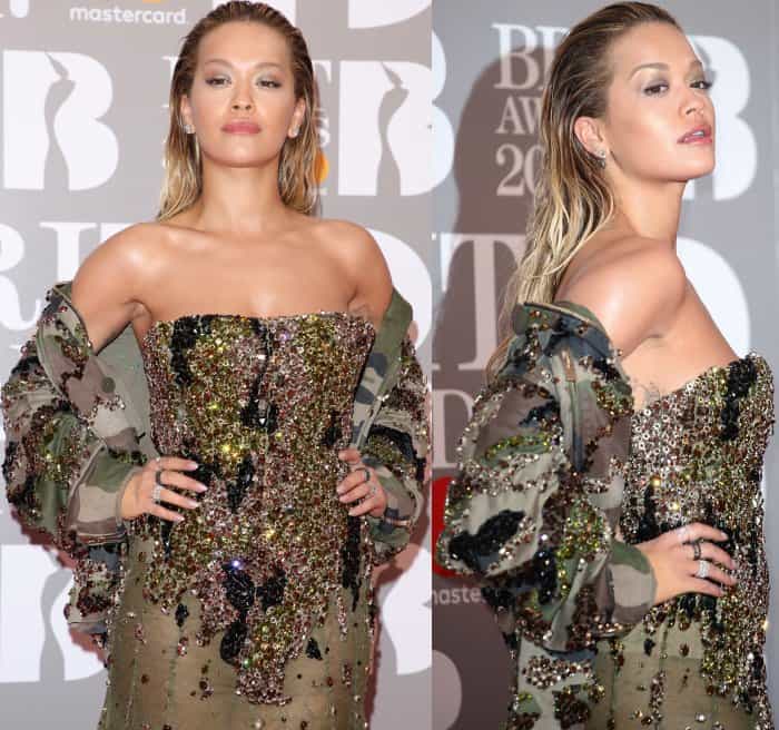 Rita Ora at the 2017 Brit Awards held at the O2 Arena in London, England, on February 22, 2017