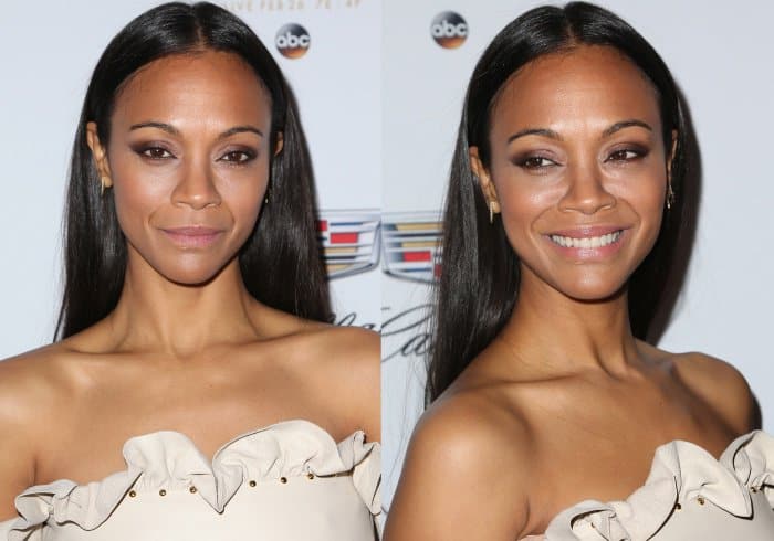 Zoe Saldaña at Cadillac’s Second Annual Oscar Week Cocktail Party held at the Chateau Marmont in Los Angeles, California, on February 23, 2017
