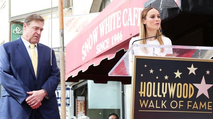 Brie Larson gives a speech on behalf of her good friend, John Goodman